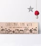 Personalised Christmas Houses Wood Sign - 4 colours - Image 2