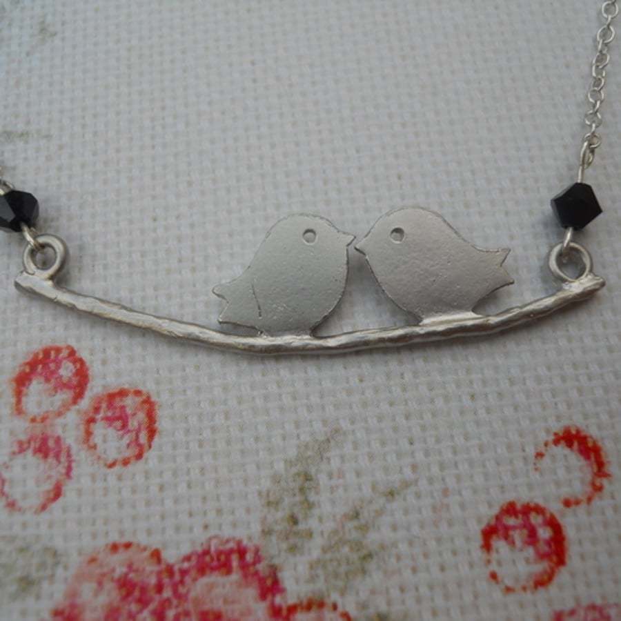 ♥ Adorable love birds necklace‏