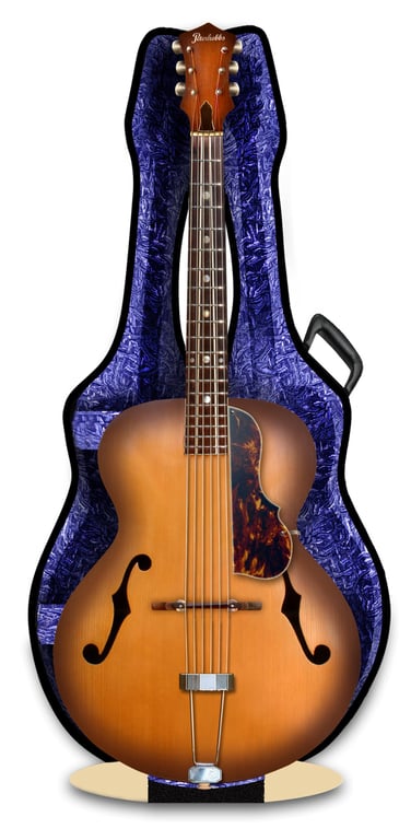 Sunburst Archtop Guitar 3D music greeting card