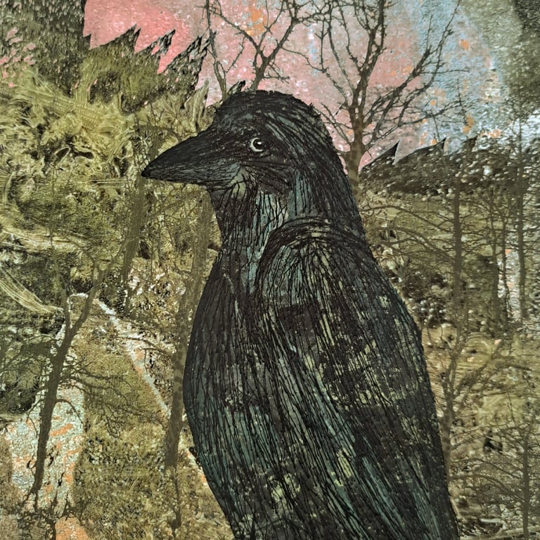 Wood Crow, digital print 