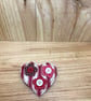Red Ticking Flower Brooch. (063) - Image 1