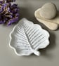 White Leaf Shaped Tray with Silver Leaf - Image 8