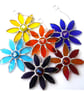 Stained Glass Suncatcher Dichroic Daisy Amber Handmade 009 - Image 4