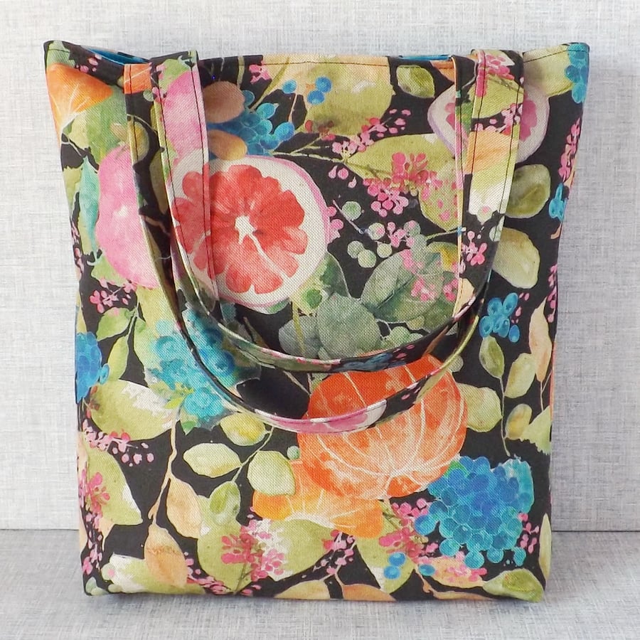 Tote bag, shopping bag, fruit & floral. SALE