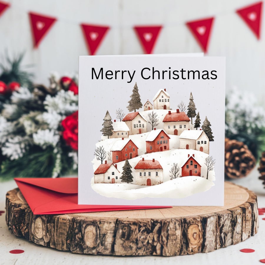 6-Pack Merry Christmas Cards - Festive Designs - 6 x 6 inches