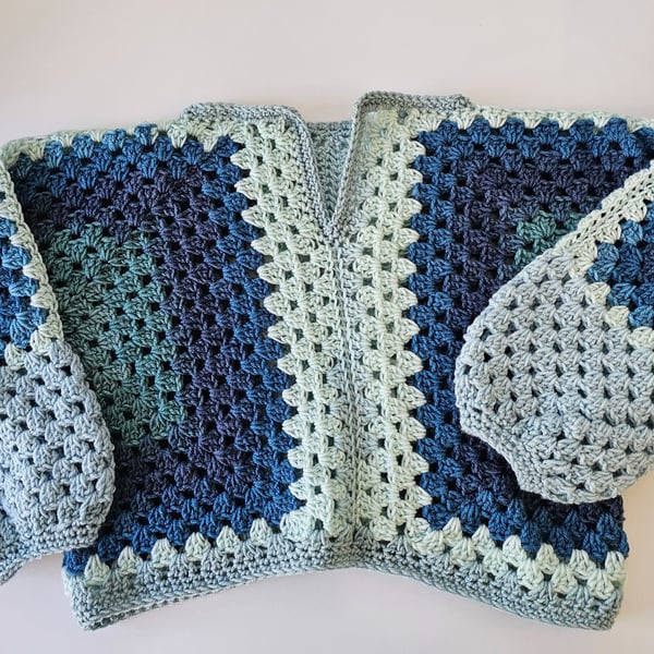 Kids crochet cropped hexi sweater
