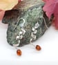 Sterling Silver Spiral Earrings With Amber Bead Drops Free UK Post