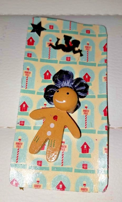 Christmas Gingerbread Man Bookmark handmade Brand New number1