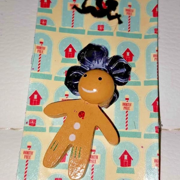 Christmas Gingerbread Man Bookmark handmade Brand New number1