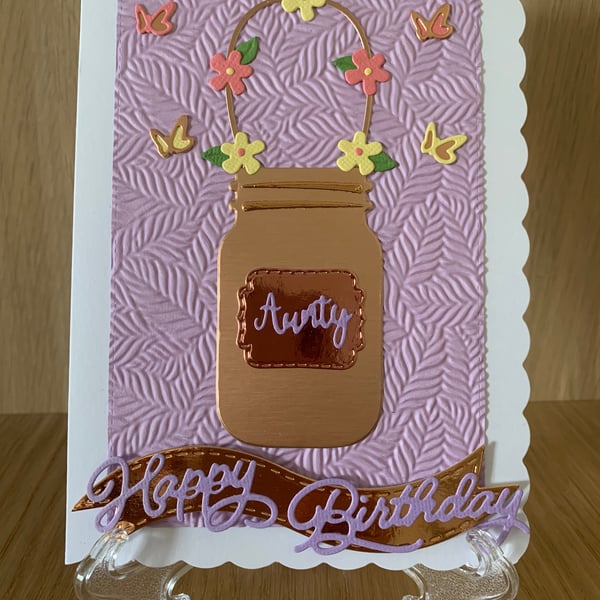 Aunty Mason Jar Birthday Card