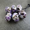 purple frit handmade lampwork glass beads