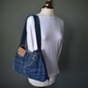 Blue denim casual shoulder bag  Boho style, sewn from preloved Levi jeans. 