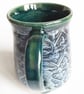 Mug - Hand Thrown Stoneware Ceramic Blue Glazed Mug  - Image 4