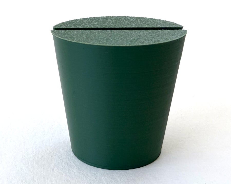 Green Christmas tree pots, fused glass display stand, 4mm slot