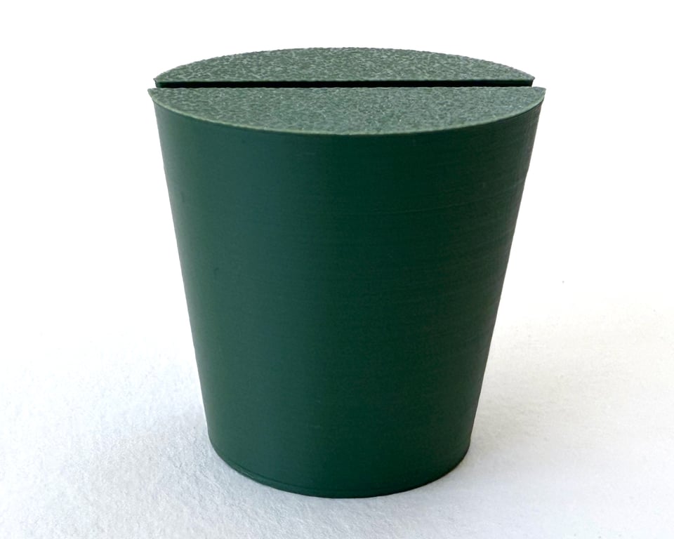 Green Christmas tree pots, fused glass display stand, 4mm slot