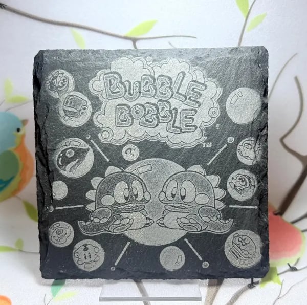 Bubble Bobble Laser Etched Coaster