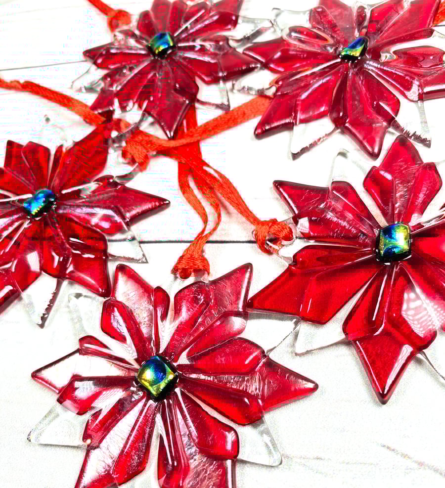 Red and gold glass Christmas decoration