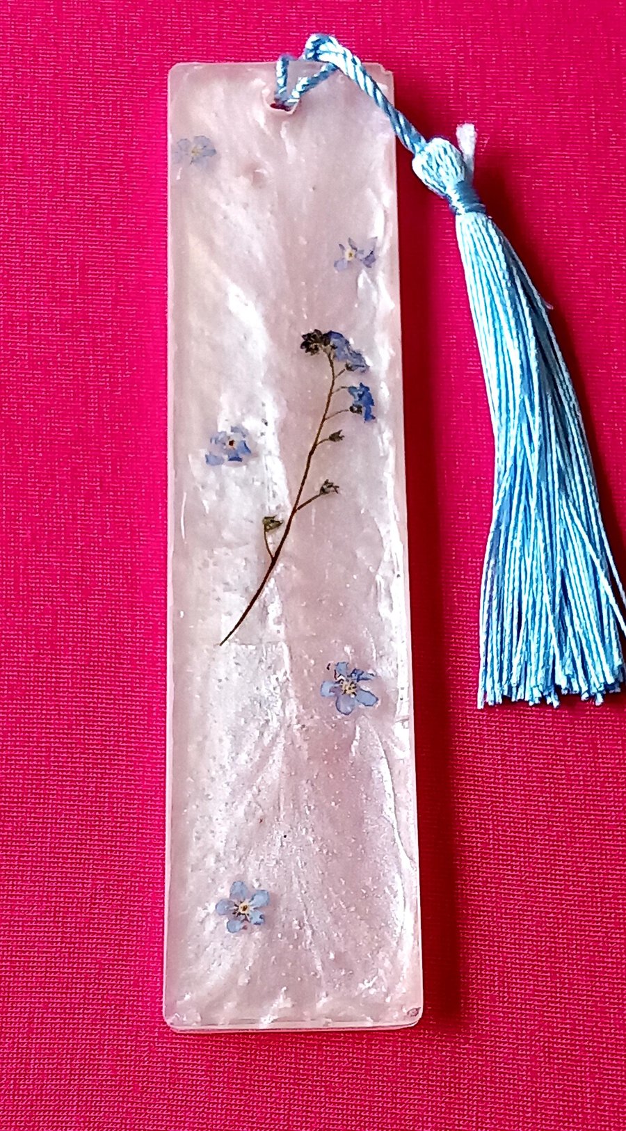 Dried flower bookmark,Forget me not bookmark,Memorial gift, English country Gard