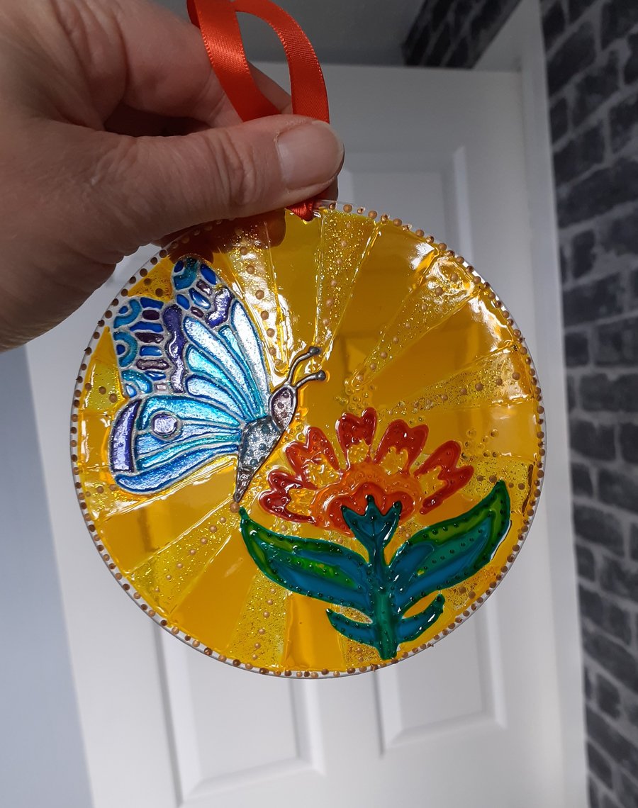 Butterfly and flower suncatcher