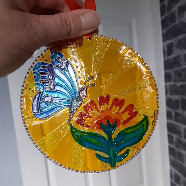 Butterfly and flower suncatcher