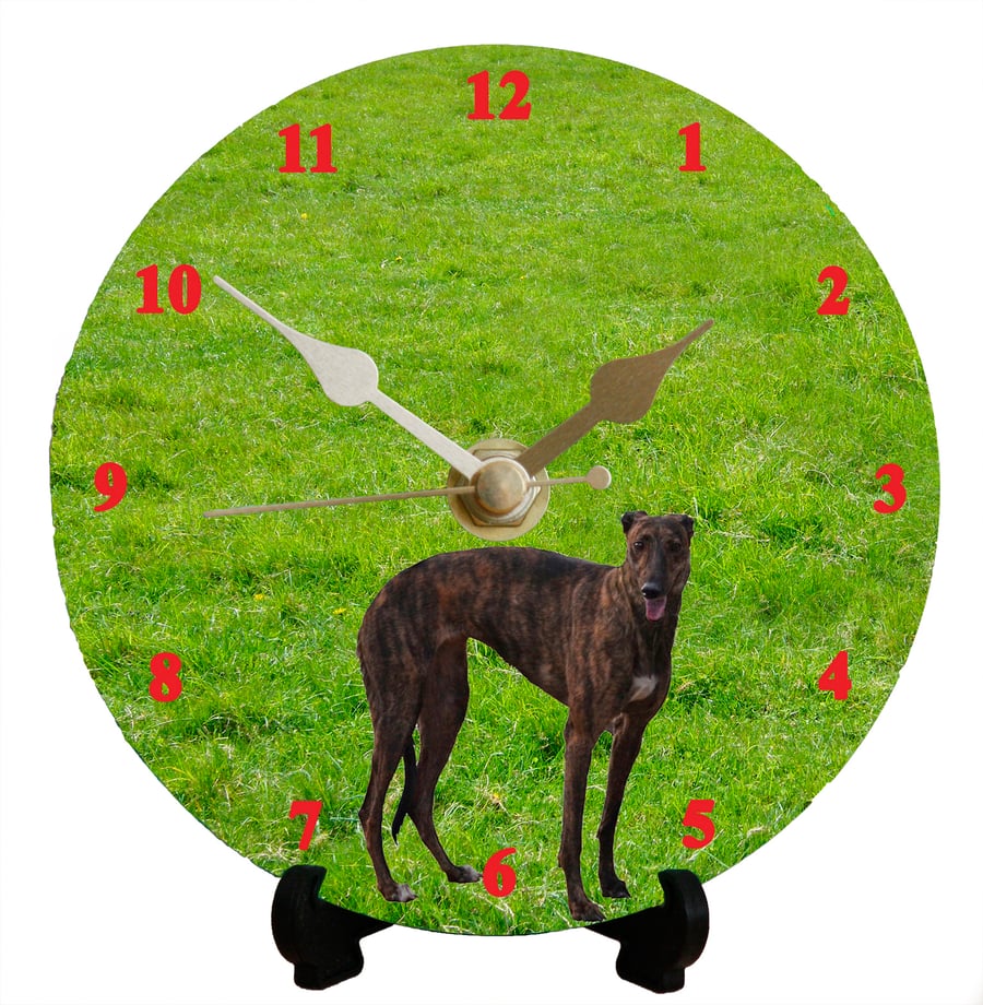 12cm DIY clock kit - Greyhound - Wall or desk clock for dog lovers