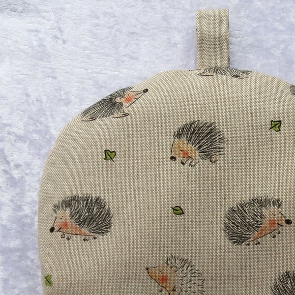 Coffee Cosy.  Hedgehog design.  Size small, to fit a 2 cup cafetiere. 