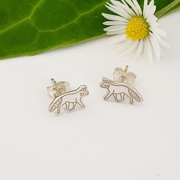 Fox Stud Earrings (Sterling Silver)
