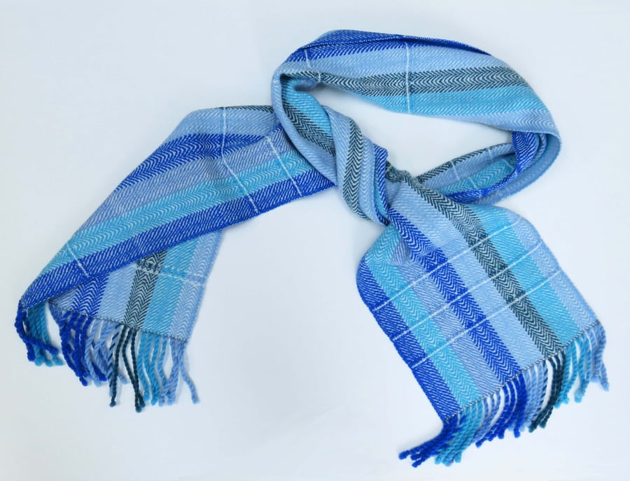 Blue striped scarf