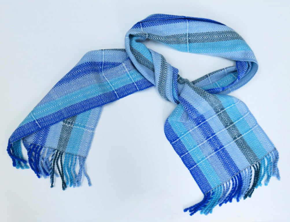 Blue striped scarf