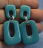 Linked Rectangle Drop Earrings - Image 4