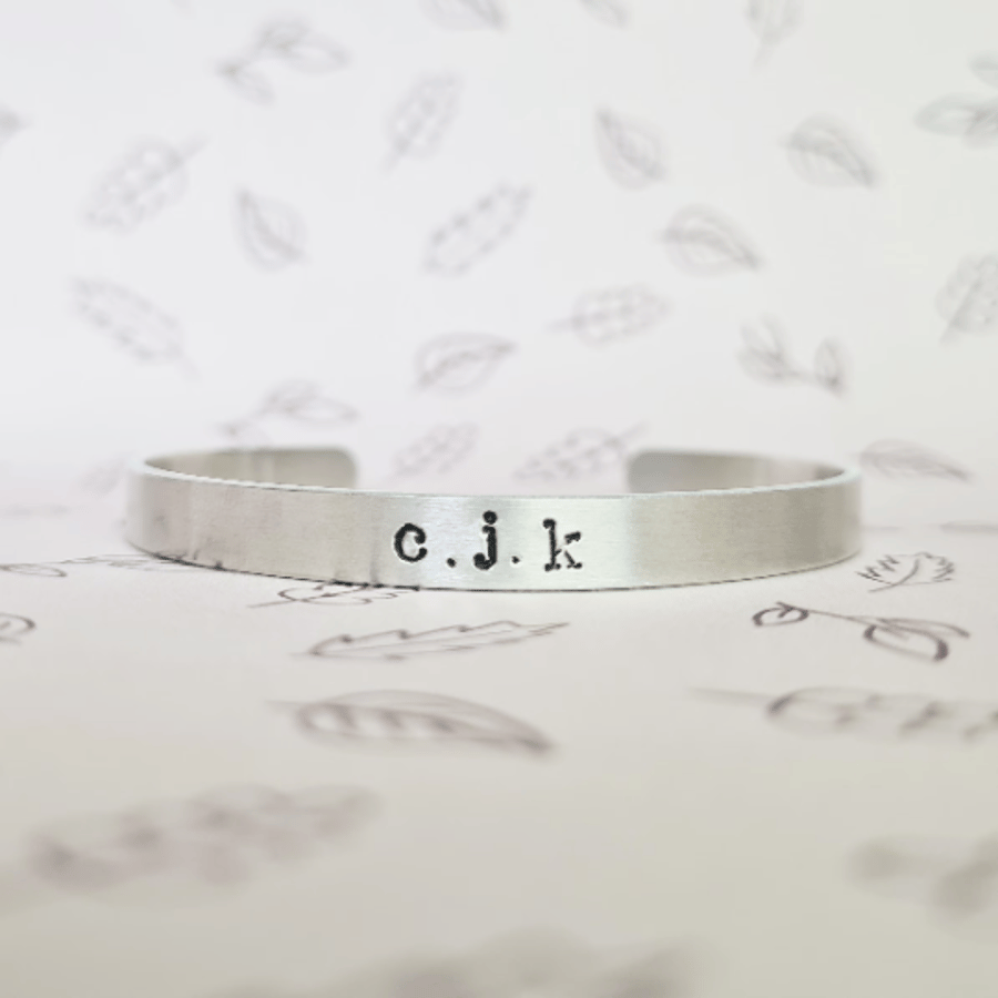 Custom Initial Engraved Bracelet, Personalised Jewellery Gift