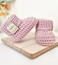 Hello World Crochet Baby Booties – Handmade New Baby Gift - Image 3
