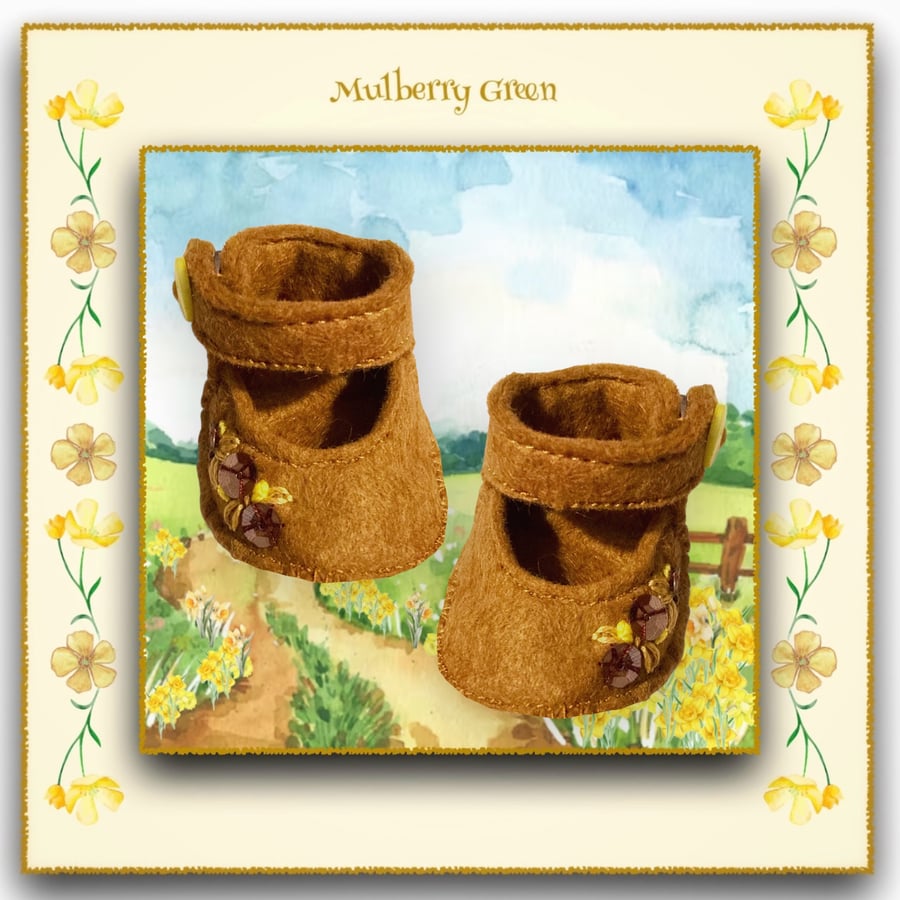 Cinnamon Brown Embroidered Shoes