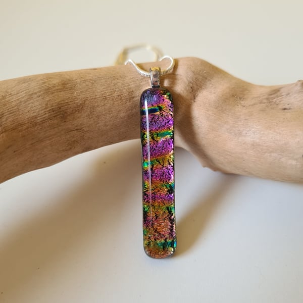 Sparkly fused glass pendant