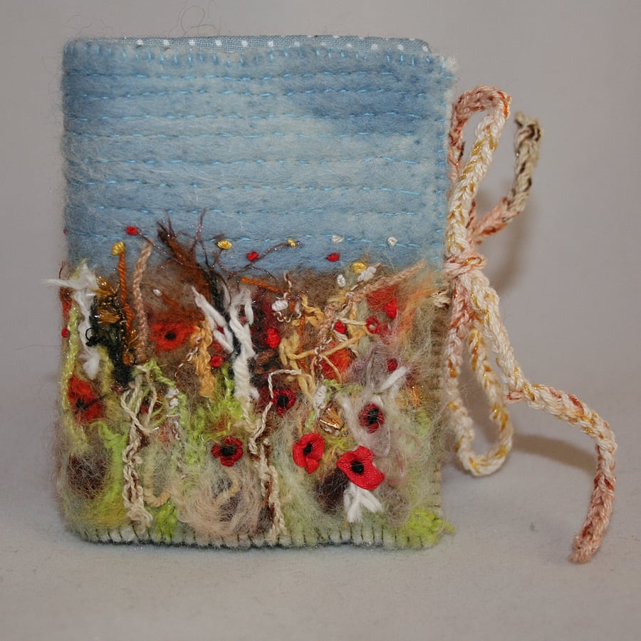 Harvest Poppies Needlecase - Embroidered and Felted Needlebook
