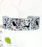 Owl cuff bracelet, wildlife jewellery with owls, personalised gifts. B478