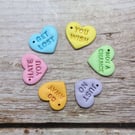 Alternative Love Heart Polymer Clay Charms - Pastels