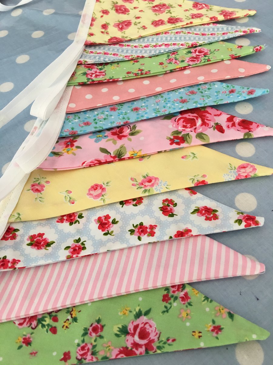 Summer  cotton fabric bunting, banner, wedding,party flags