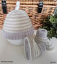 Designer Merino Wool Hand Knitted Baby Cardigan Gift Set Size 3-6 months  - Image 9