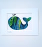 A multicoloured batik 'Whale' fabric picture - 7x5 inches including mount - Image 6
