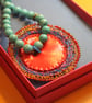 Celtic disk pendant on turquoise bead necklace - Image 5