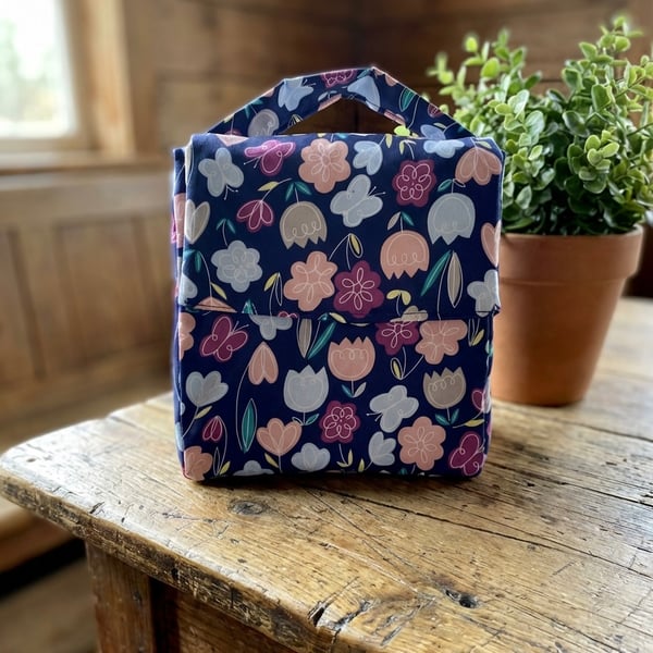 Tulip and Flower Handmade Insulated Lunch bag 