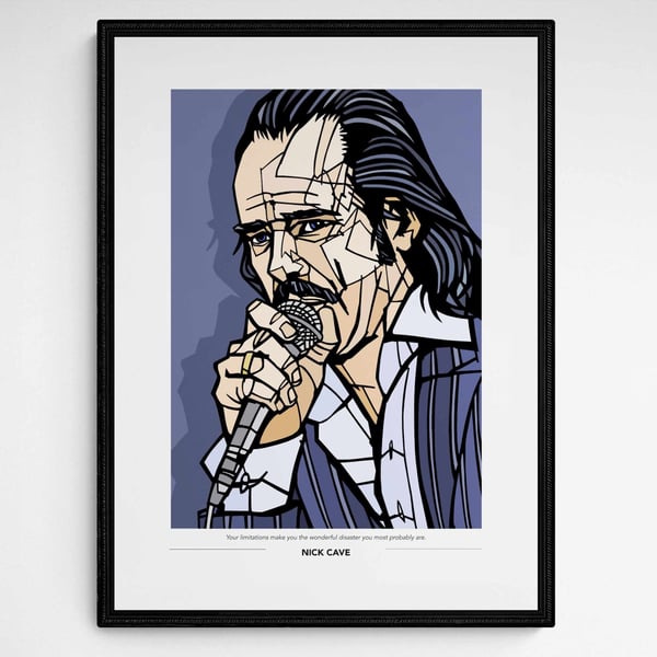NICK CAVE Print, Option to Add favourite quote or lyric, Customised, 3 sizes