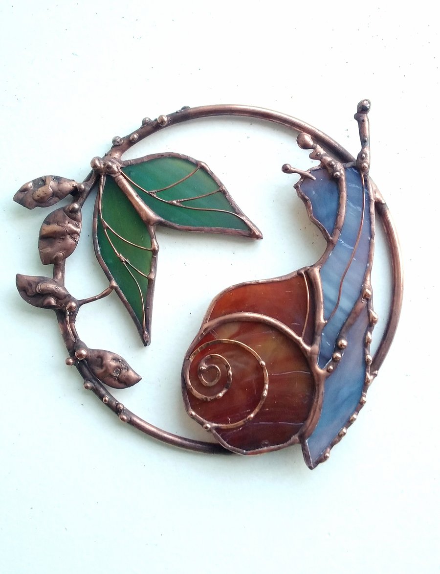 Stained Glass Snail Ring - handmade in Hampshire