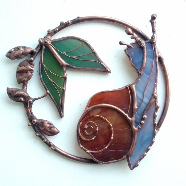 Stained Glass Snail Ring - handmade in Hampshire