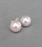 12mm Chunky Blush Pink Pearl Stud Earrings - Large Light Pink Studs - Jewellery - Image 4