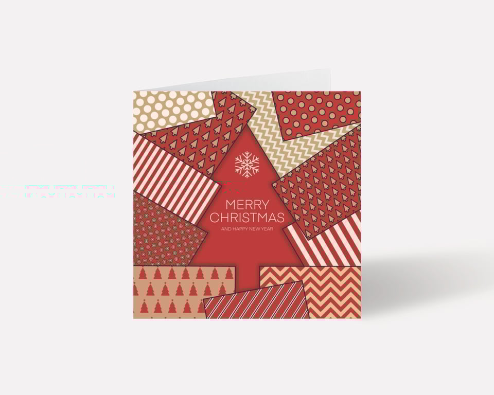 Wrapping Paper Christmas Tree Card.