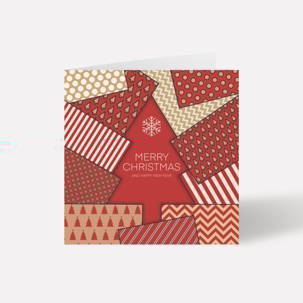 Wrapping Paper Christmas Tree Card.