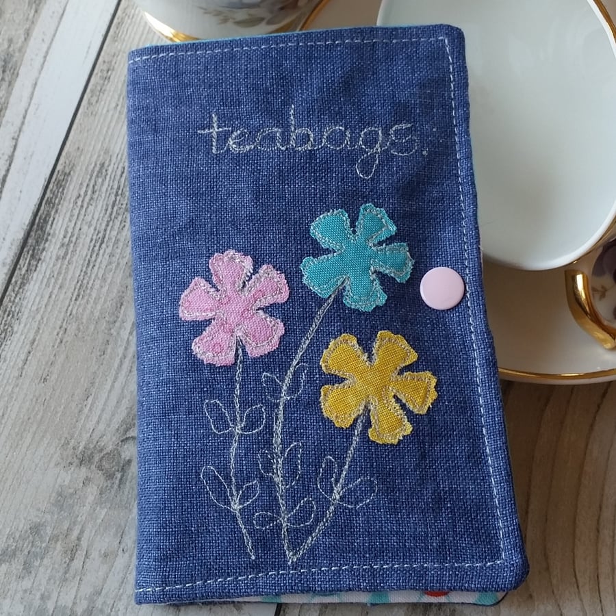 Teabag Wallet, Tea bag holder, Travel wallet, Linen wallet