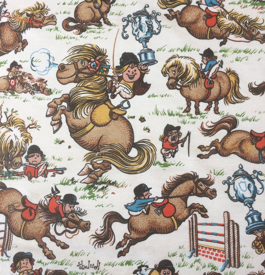 Funny Pony Club Horse Riding Equestrian Cartoon Lampshade Vintage Fabric option
